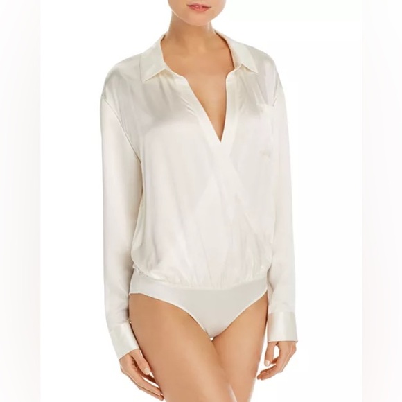 T. By Alexander wang silk crossover bodysuit size 4 - Picture 2 of 16